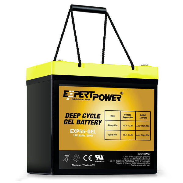 EXP55-GEL 12V 55Ah Gel Deep Cycle [Open Box Item] - ExpertPower Direct