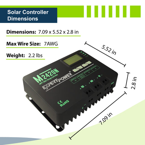 20A MPPT Solar Charge Controller - ExpertPower Direct