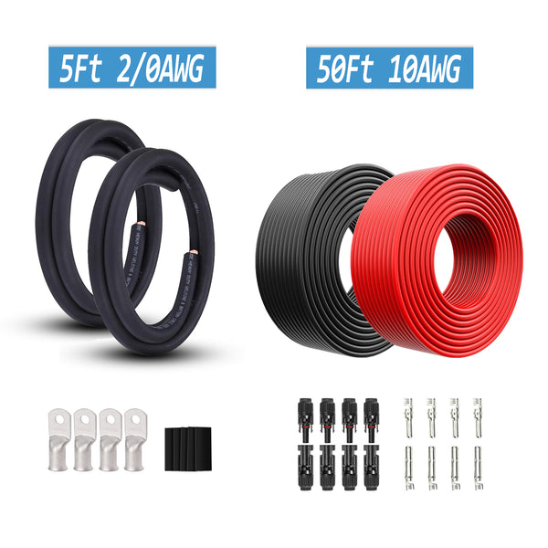 Cables solares 12AWG de 10 pies