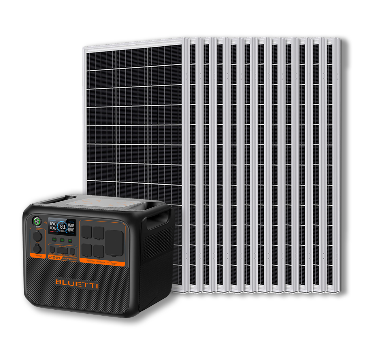 BLUETTI AC200PL Portable Power Station | 2400W - 2304Wh + Up to 12 x 100W Monocrystalline Solar Panels