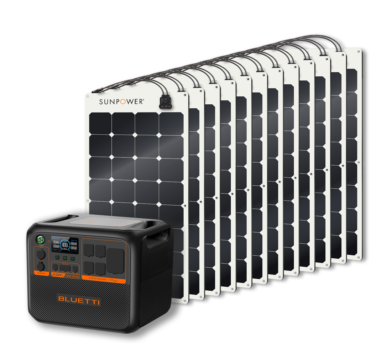 BLUETTI AC200PL Portable Power Station | 2400W - 2304Wh + Up to 12 x SunPower 100W Flexible Solar Panels