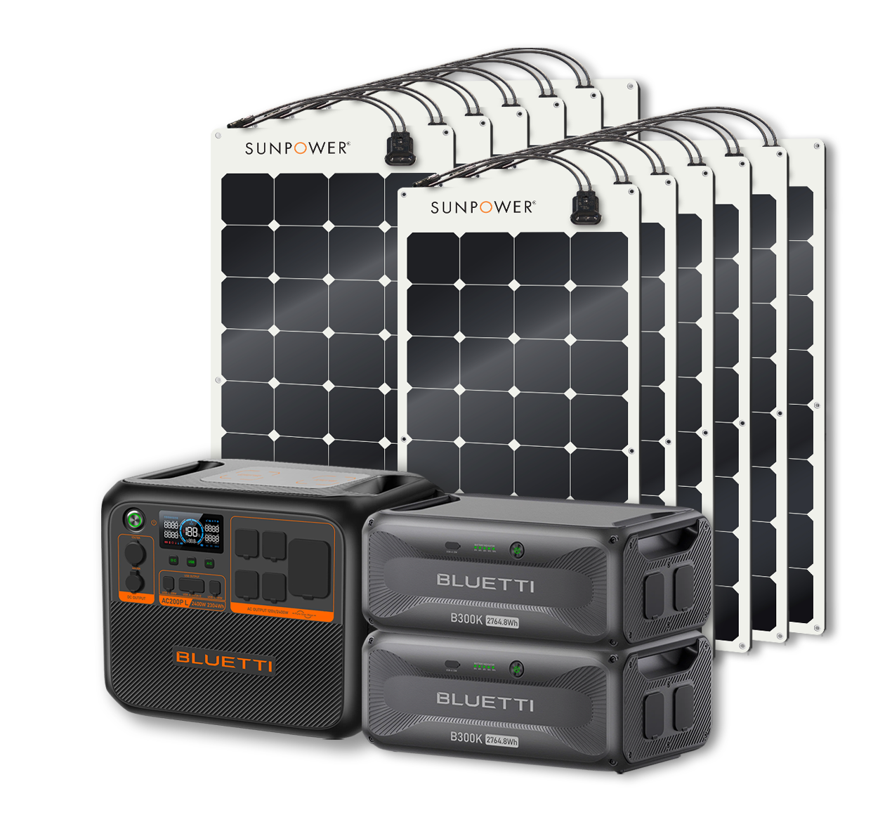 BLUETTI AC200PL Portable Power Station | 2400W - 2304Wh + Up to 12 x SunPower 100W Flexible Solar Panels