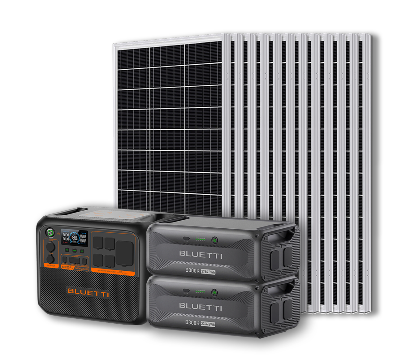 BLUETTI AC200PL Portable Power Station | 2400W - 2304Wh + Up to 12 x 100W Monocrystalline Solar Panels