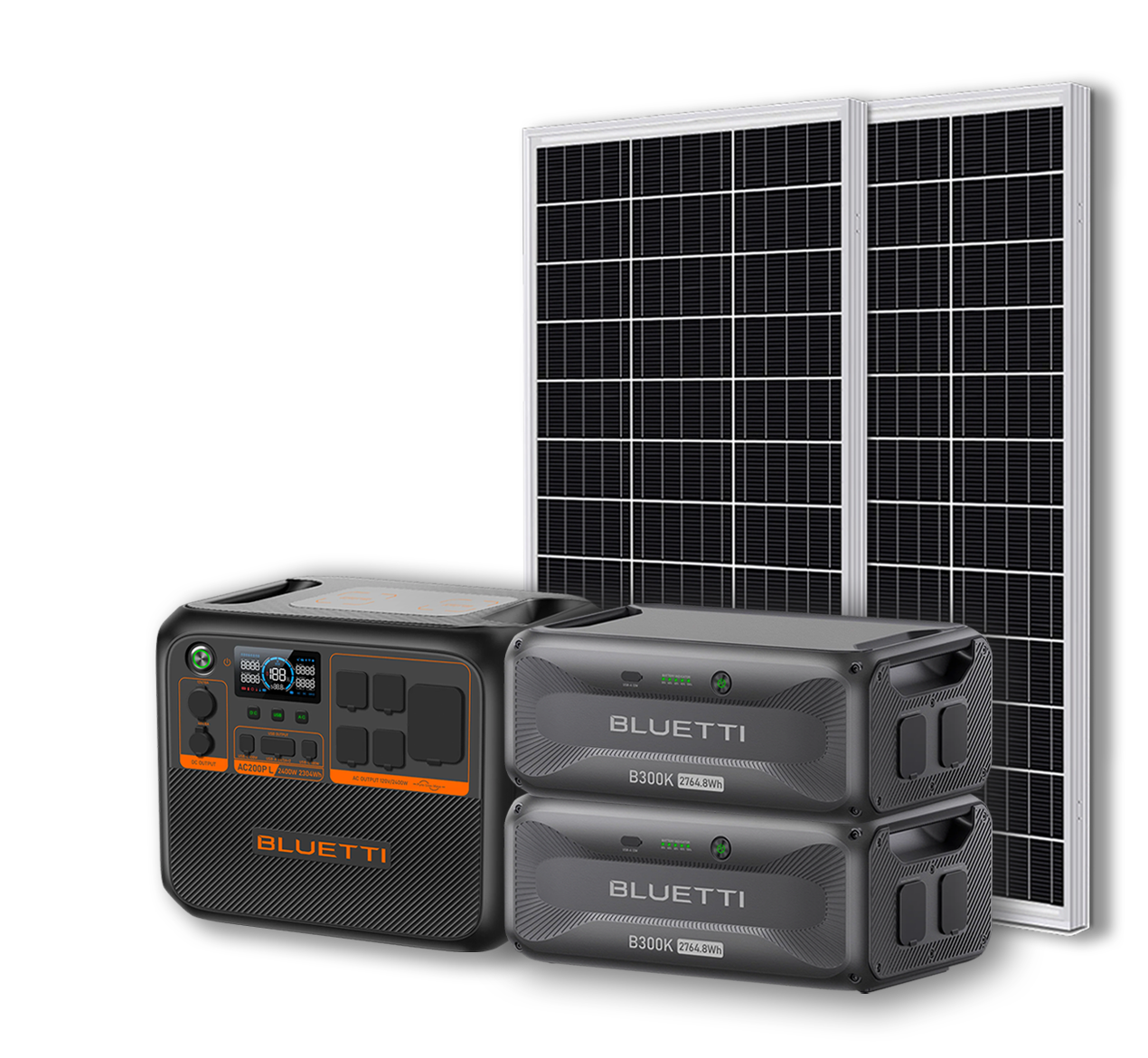 BLUETTI AC200PL Portable Power Station | 2400W - 2304Wh + Up to 12 x 100W Monocrystalline Solar Panels