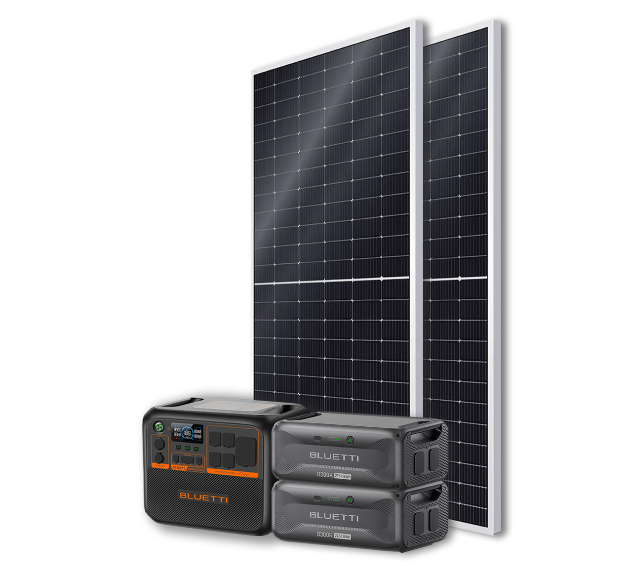 BLUETTI AC200PL Portable Power Station | 2400W - 2304Wh + 2x 540W Bifacial Mono PERC Solar Panels