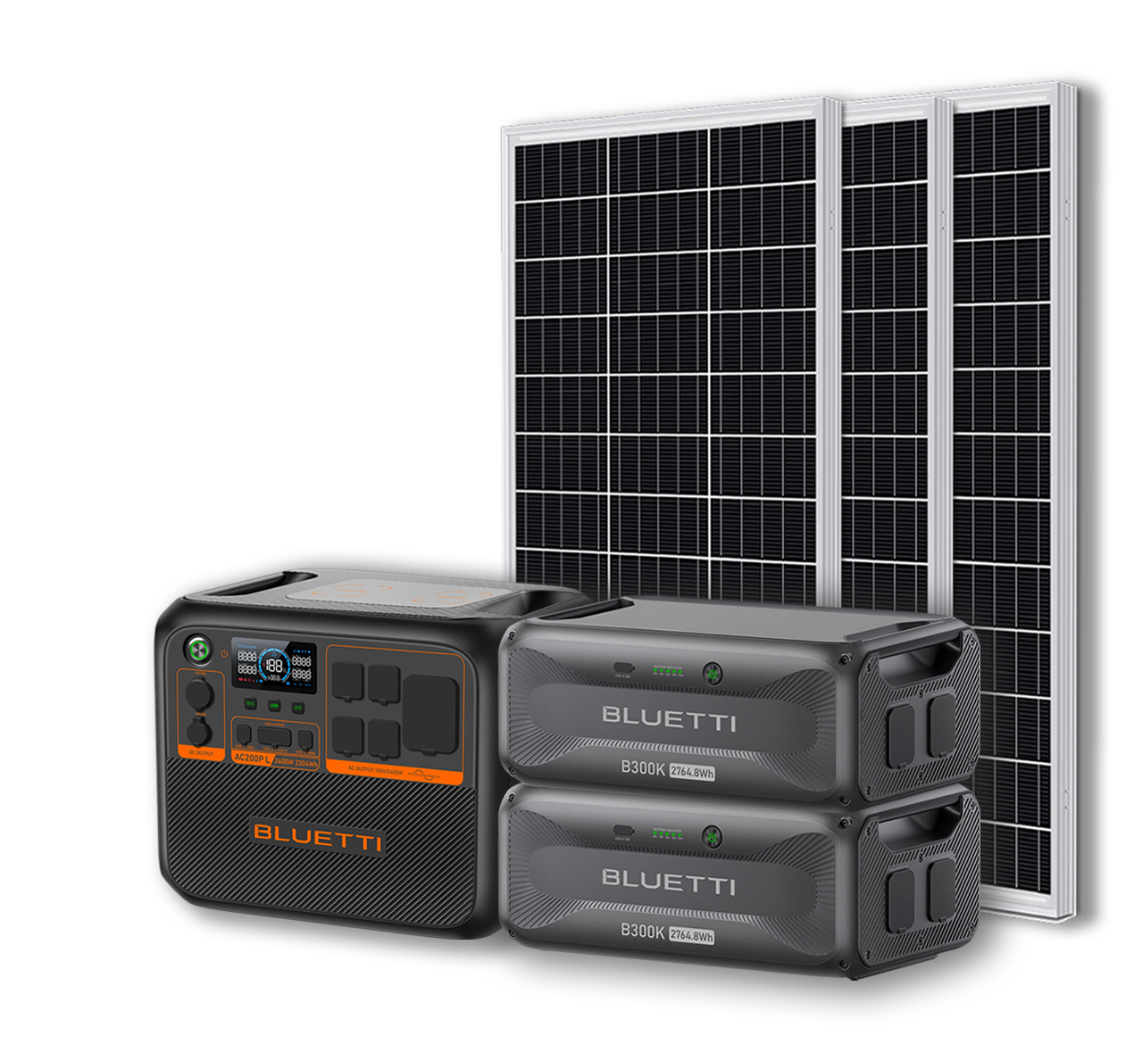 BLUETTI AC200PL Portable Power Station | 2400W - 2304Wh + Up to 12 x 100W Monocrystalline Solar Panels