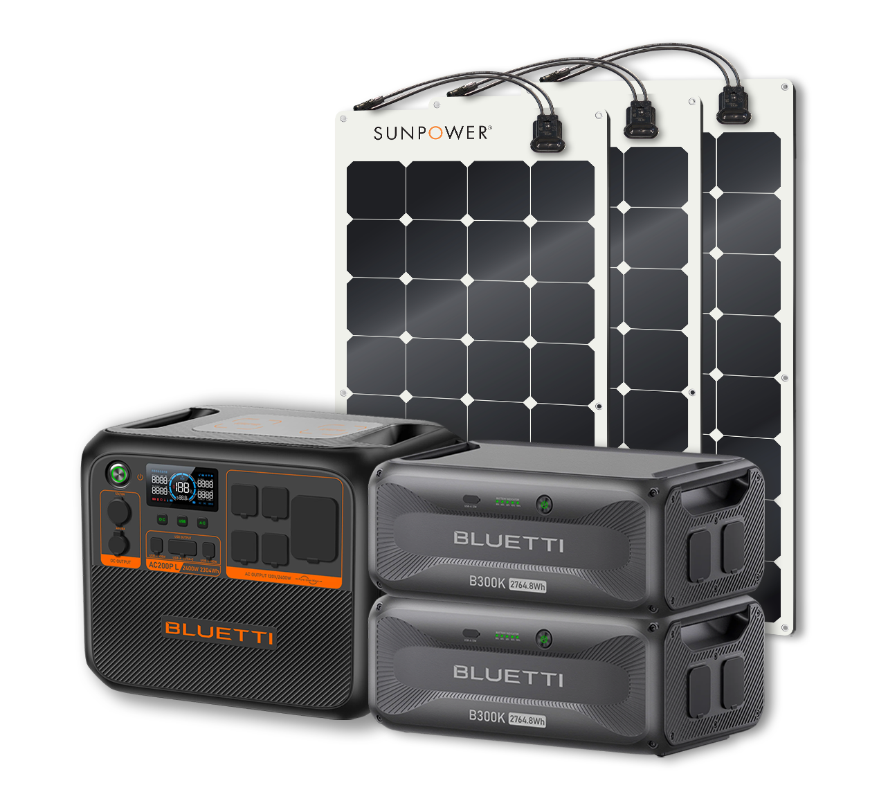 BLUETTI AC200PL Portable Power Station | 2400W - 2304Wh + Up to 12 x SunPower 100W Flexible Solar Panels