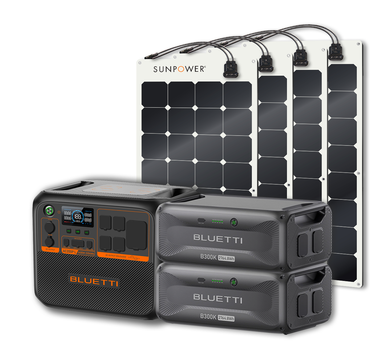 BLUETTI AC200PL Portable Power Station | 2400W - 2304Wh + Up to 12 x SunPower 100W Flexible Solar Panels