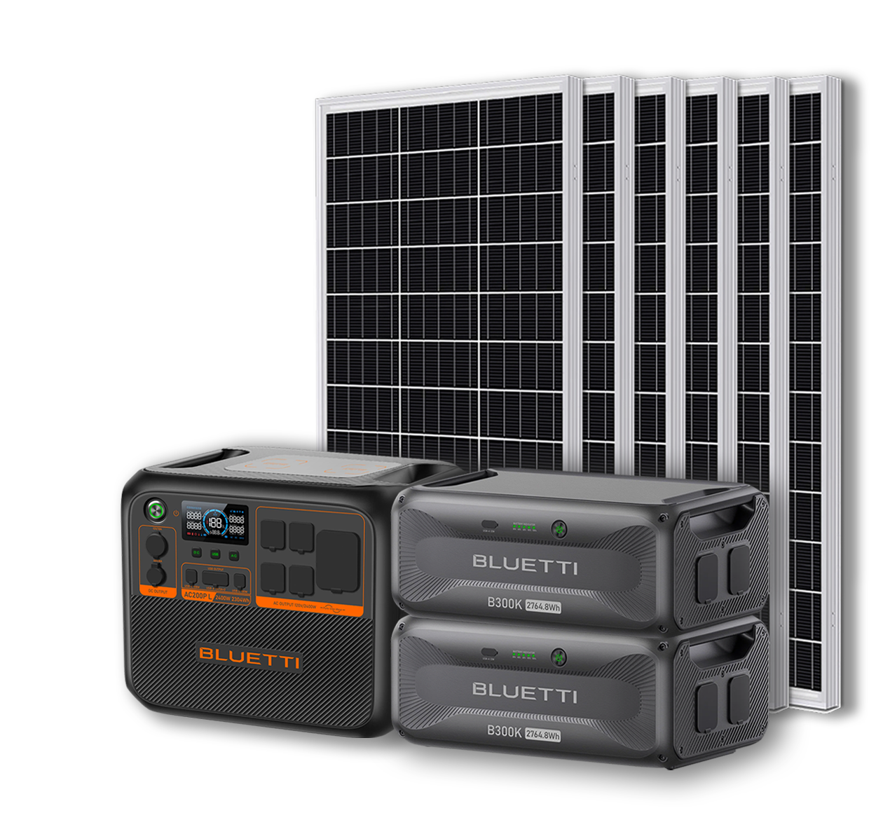 BLUETTI AC200PL Portable Power Station | 2400W - 2304Wh + Up to 12 x 100W Monocrystalline Solar Panels