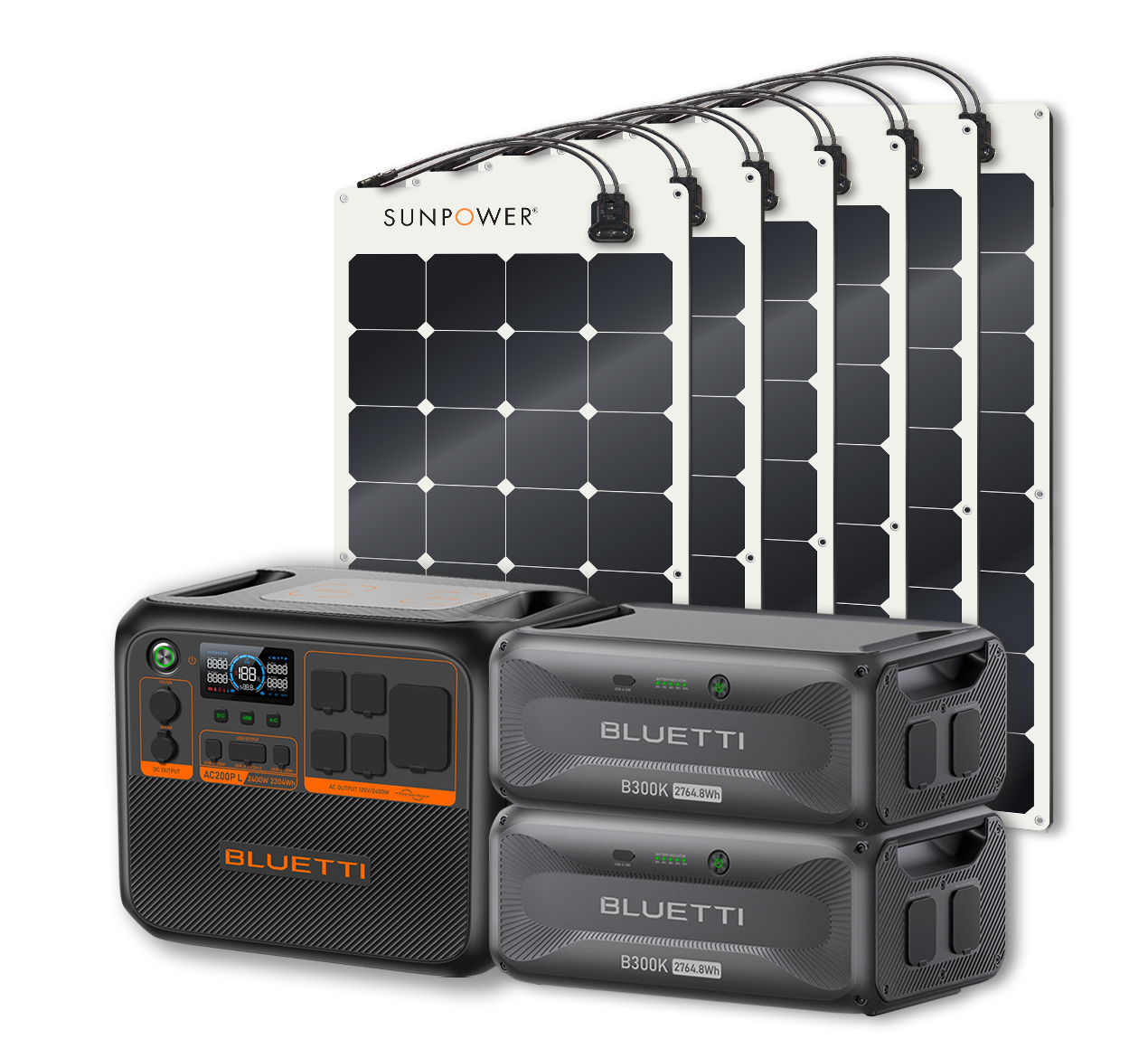 BLUETTI AC200PL Portable Power Station | 2400W - 2304Wh + Up to 12 x SunPower 100W Flexible Solar Panels