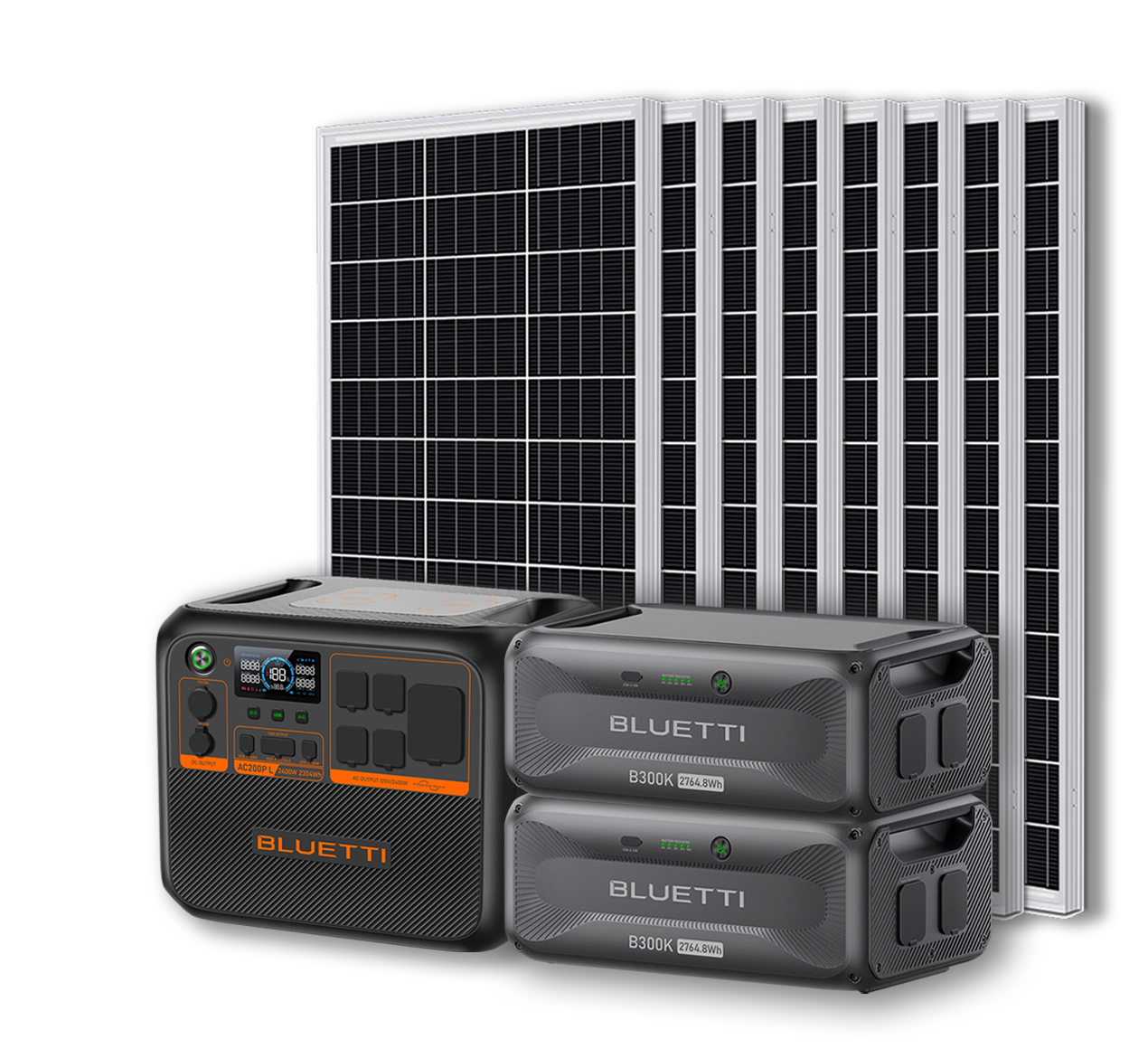 BLUETTI AC200PL Portable Power Station | 2400W - 2304Wh + Up to 12 x 100W Monocrystalline Solar Panels