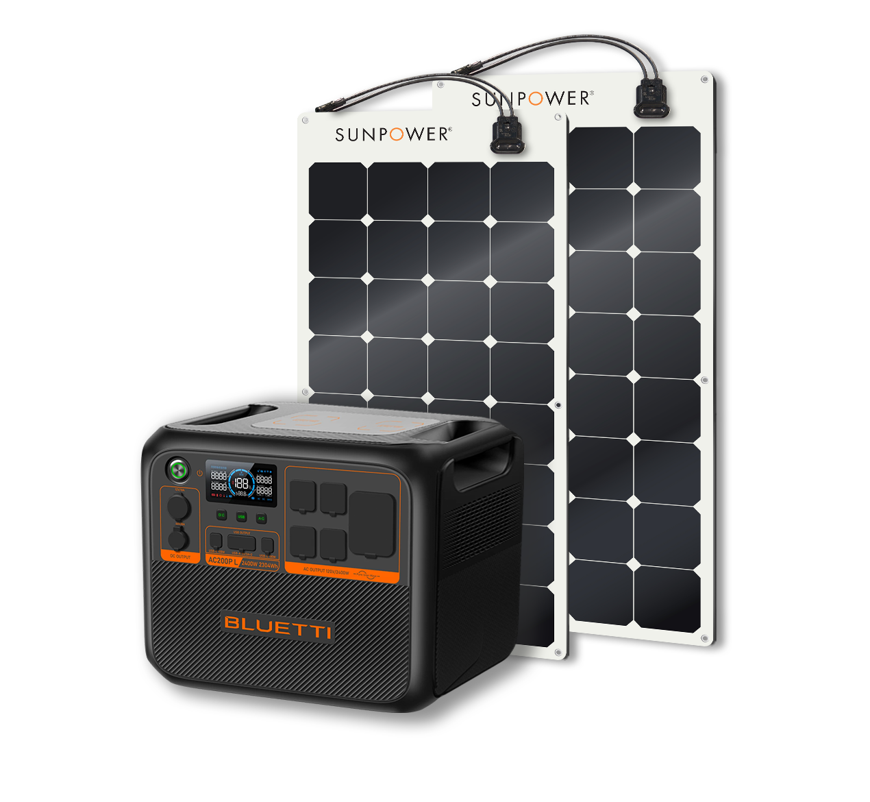 BLUETTI AC200PL Portable Power Station | 2400W - 2304Wh + Up to 12 x SunPower 100W Flexible Solar Panels