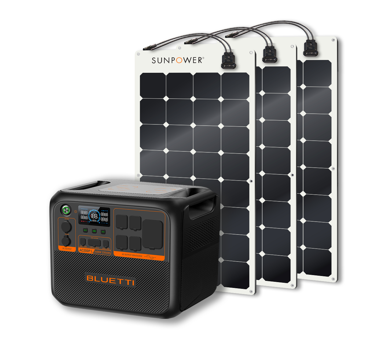 BLUETTI AC200PL Portable Power Station | 2400W - 2304Wh + Up to 12 x SunPower 100W Flexible Solar Panels