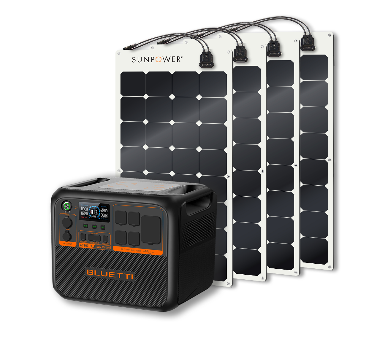 BLUETTI AC200PL Portable Power Station | 2400W - 2304Wh + Up to 12 x SunPower 100W Flexible Solar Panels