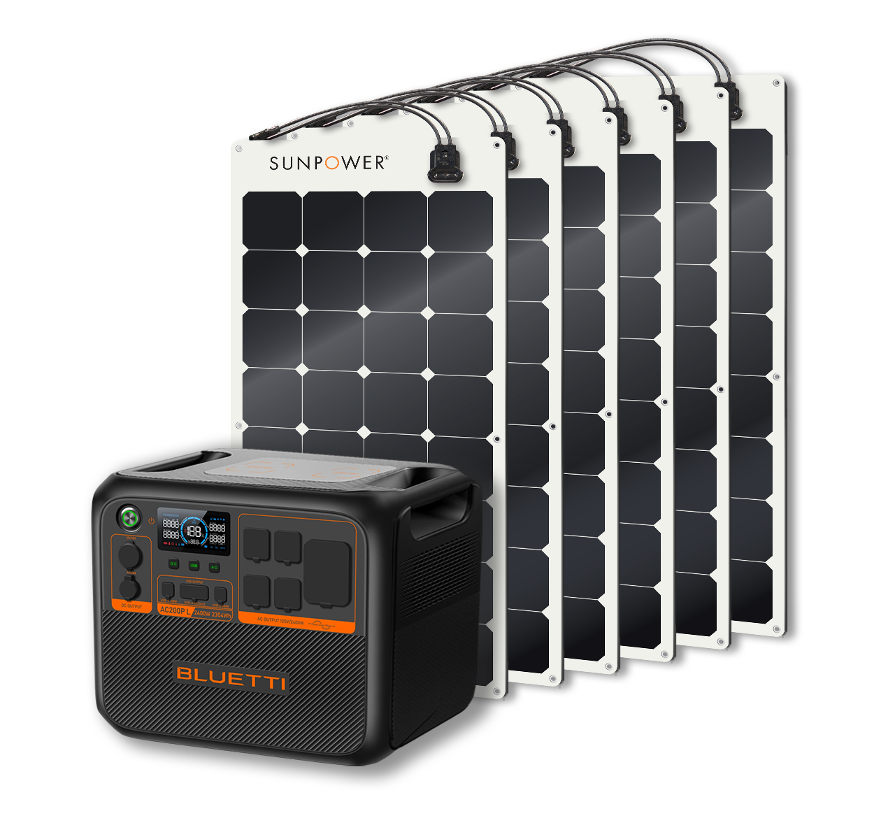 BLUETTI AC200PL Portable Power Station | 2400W - 2304Wh + Up to 12 x SunPower 100W Flexible Solar Panels