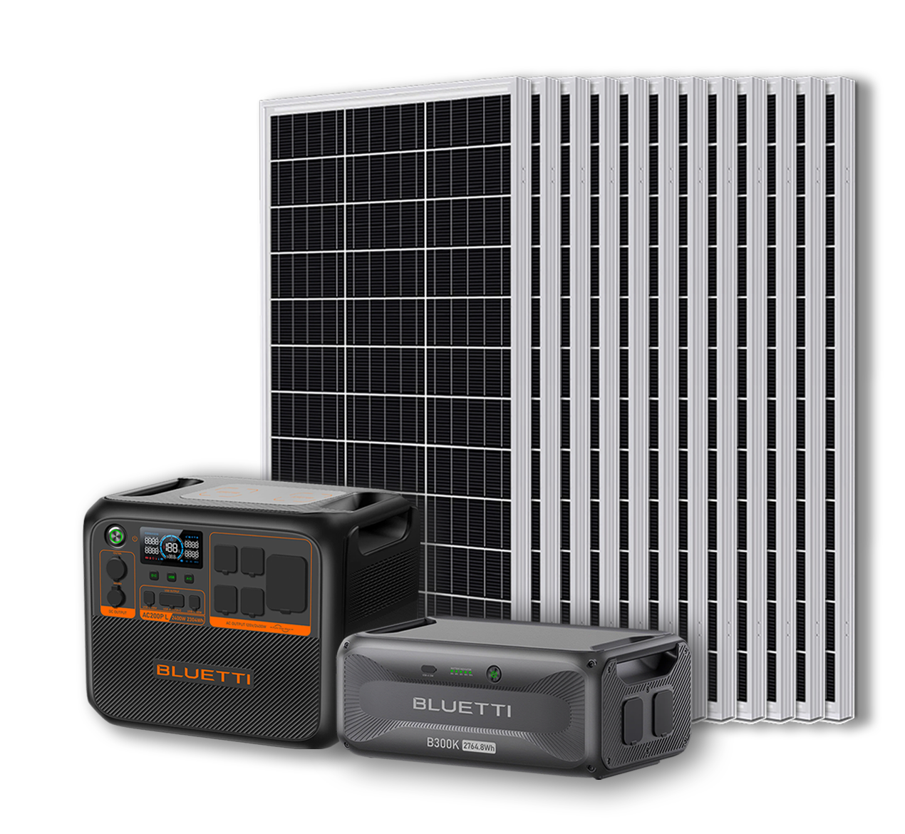 BLUETTI AC200PL Portable Power Station | 2400W - 2304Wh + Up to 12 x 100W Monocrystalline Solar Panels