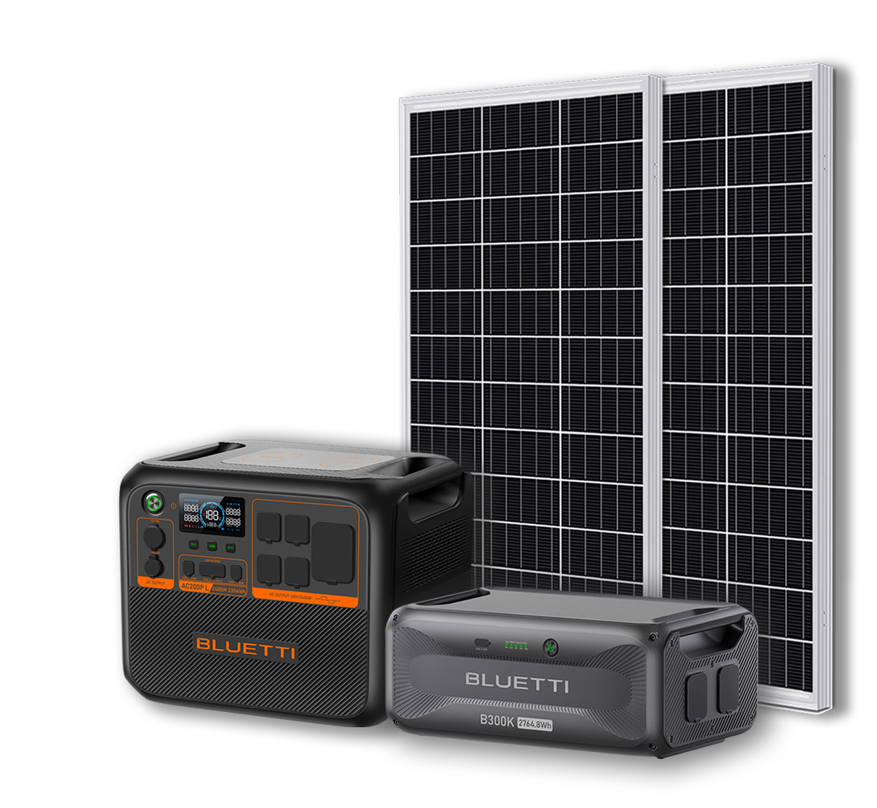 BLUETTI AC200PL Portable Power Station | 2400W - 2304Wh + Up to 12 x 100W Monocrystalline Solar Panels