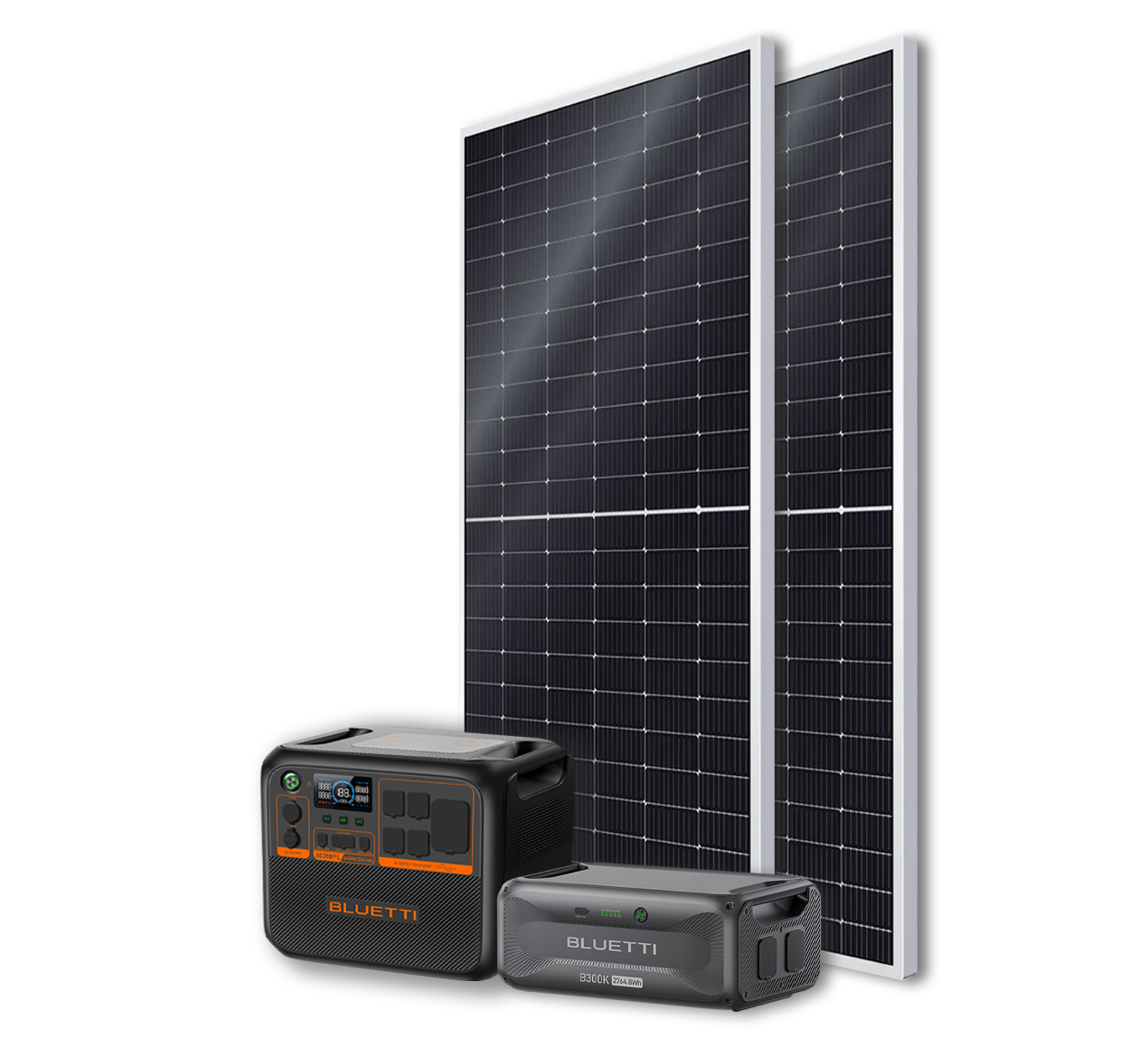 BLUETTI AC200PL Portable Power Station | 2400W - 2304Wh + 2x 540W Bifacial Mono PERC Solar Panels