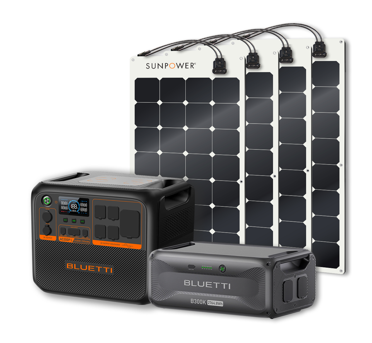 BLUETTI AC200PL Portable Power Station | 2400W - 2304Wh + Up to 12 x SunPower 100W Flexible Solar Panels