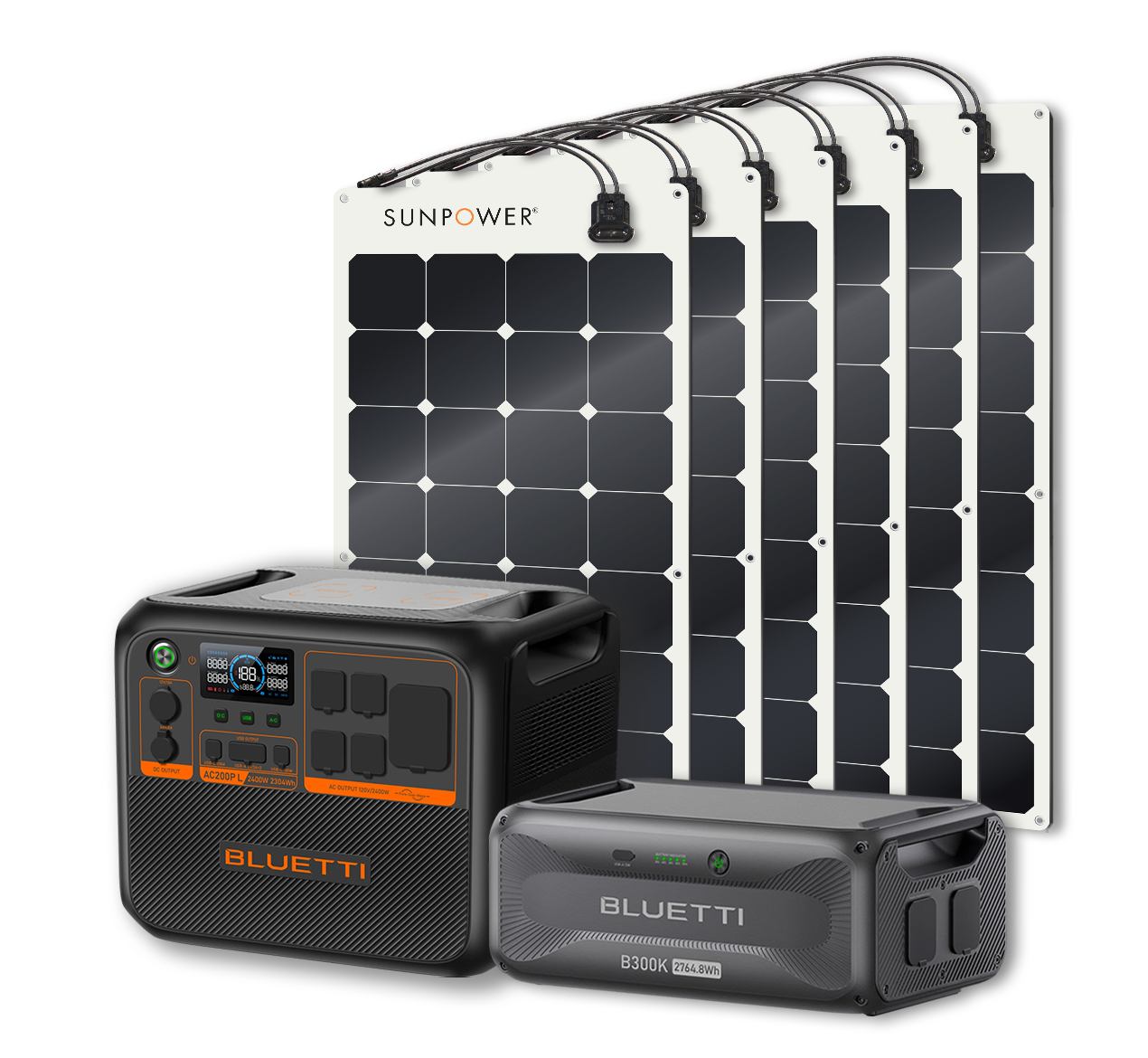 BLUETTI AC200PL Portable Power Station | 2400W - 2304Wh + Up to 12 x SunPower 100W Flexible Solar Panels