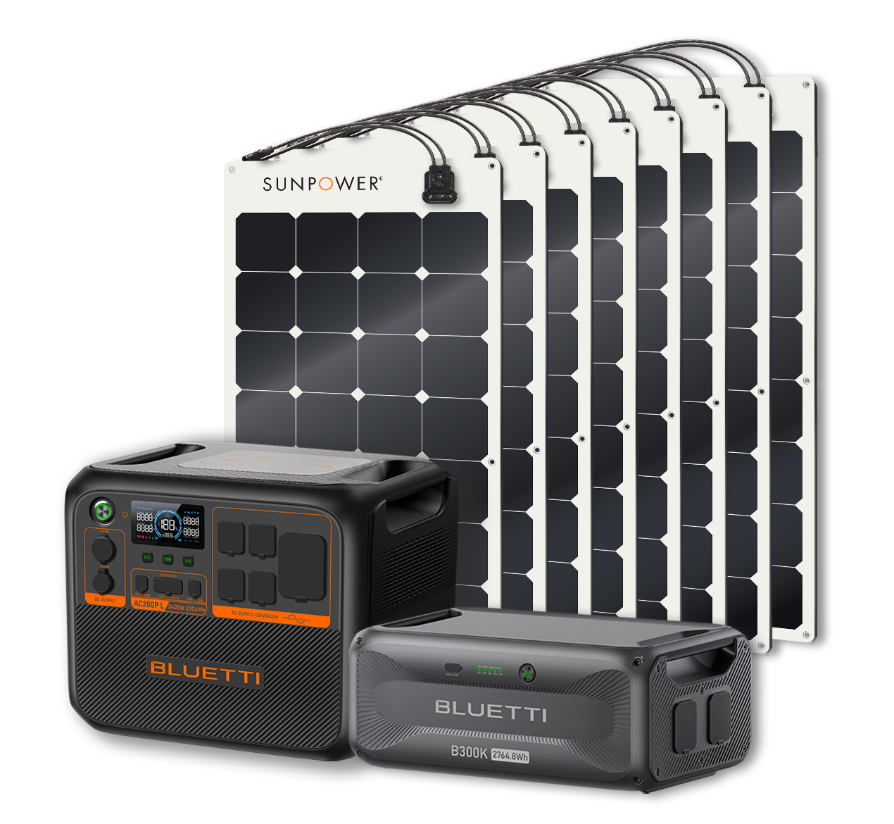 BLUETTI AC200PL Portable Power Station | 2400W - 2304Wh + Up to 12 x SunPower 100W Flexible Solar Panels