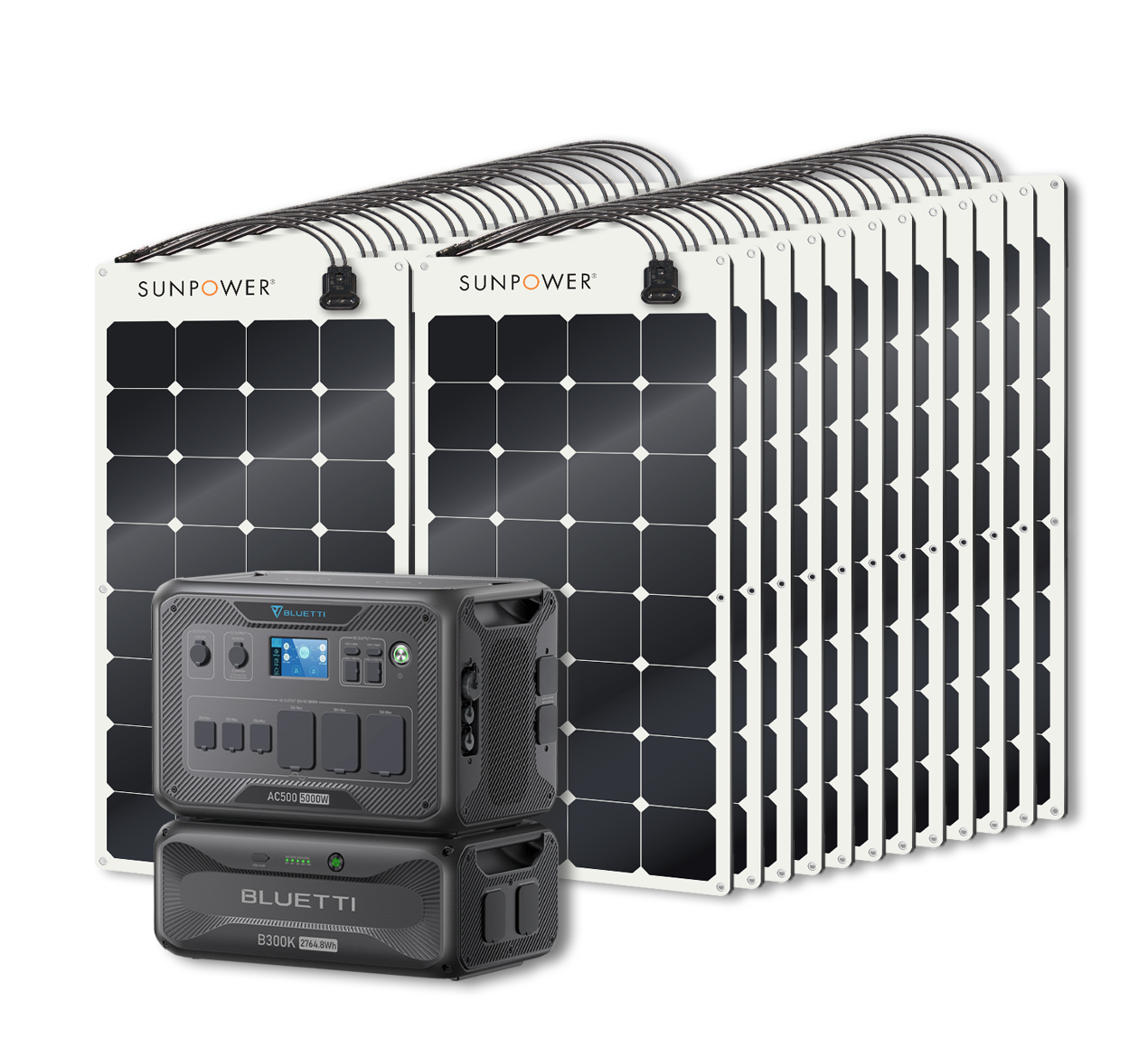 BLUETTI AC500 Portable Power Station +B300K Expansion Battery + Up to 24 x SunPower 100W Flexible Solar Panels