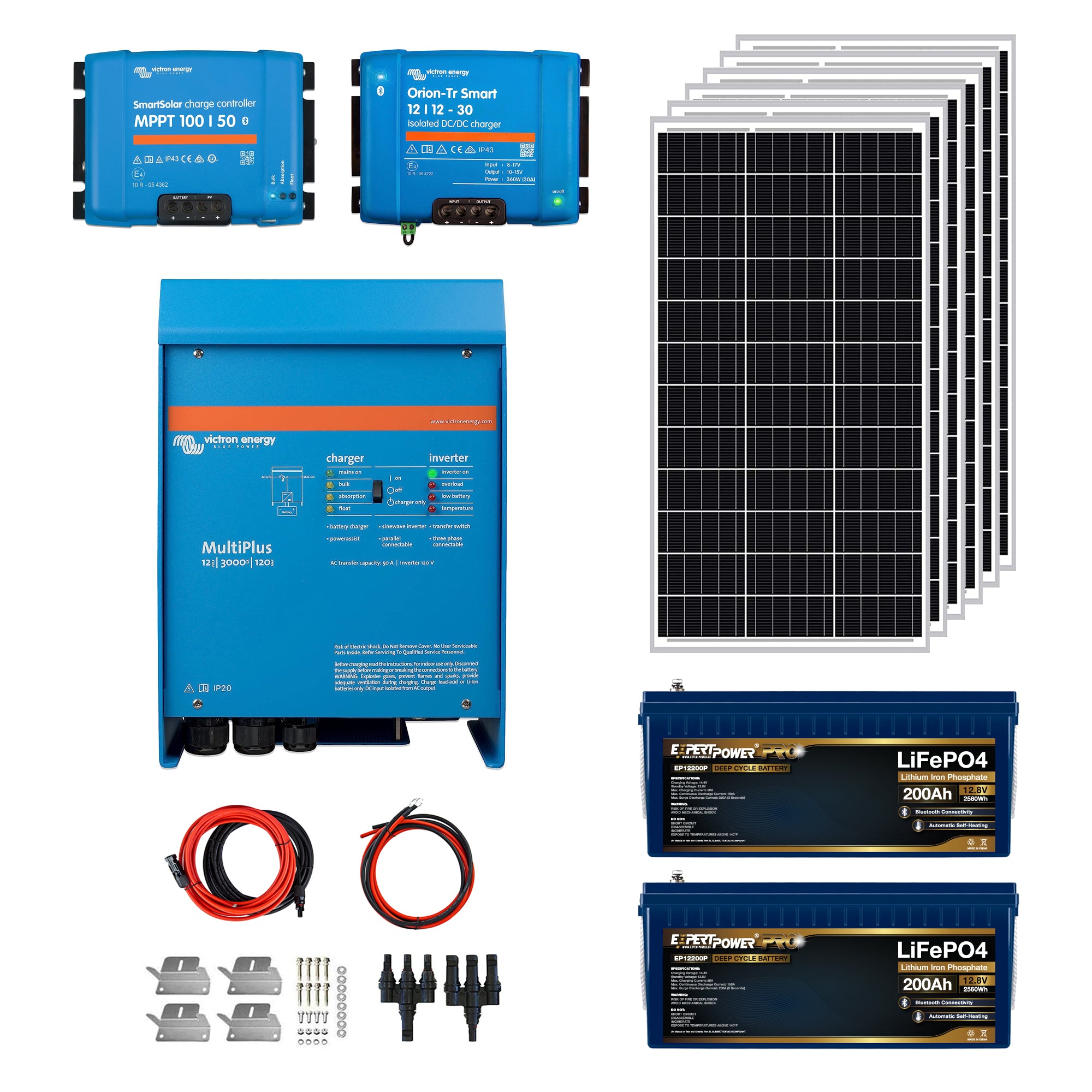 12V 400Ah & 600W Off-Grid Solar System Kit | 3000W Pure Sine Wave