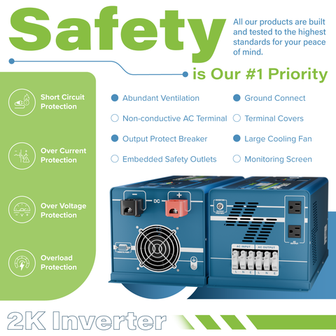 12V 2KW Pure Sine Wave Inverter Charger - ExpertPower Direct