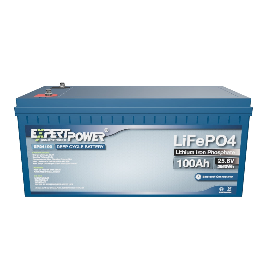 ExpertPower 12V 100Ah Lithium LiFePO4 Deep Cycle Rechargeable Battery |  Bluetooth | 2500-7000 Life Cycles & 10-Year Lifetime | Built-in BMS | RV