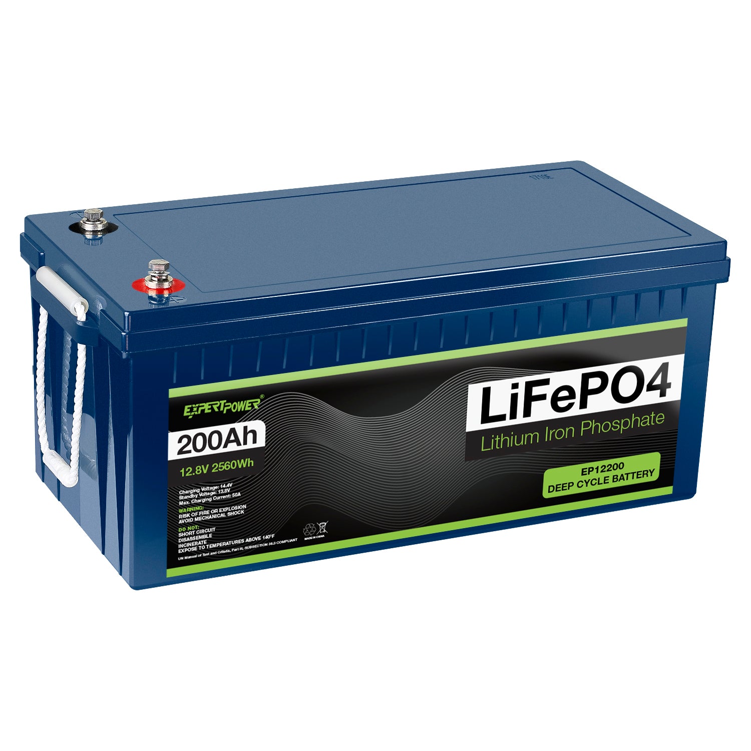 12V 200Ah LiFePO4 Deep Cycle Rechargeable Battery, 2500-7000 Life Cycles &  10-Year lifetime, Built-in BMS