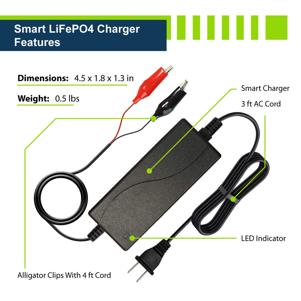 Chargeur de batterie lithium 12V 2A Réf. LTCH1202 - Li-Tech