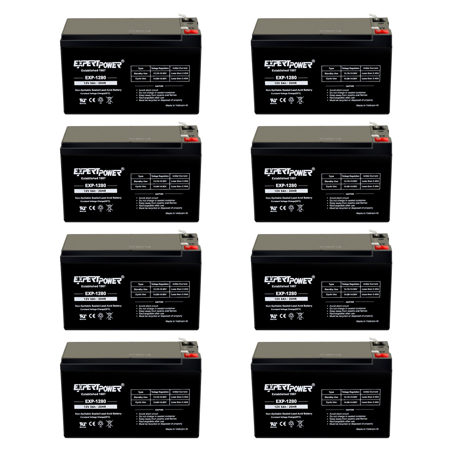 ExpertPower EXP1280 12V8Ah SLA Battery