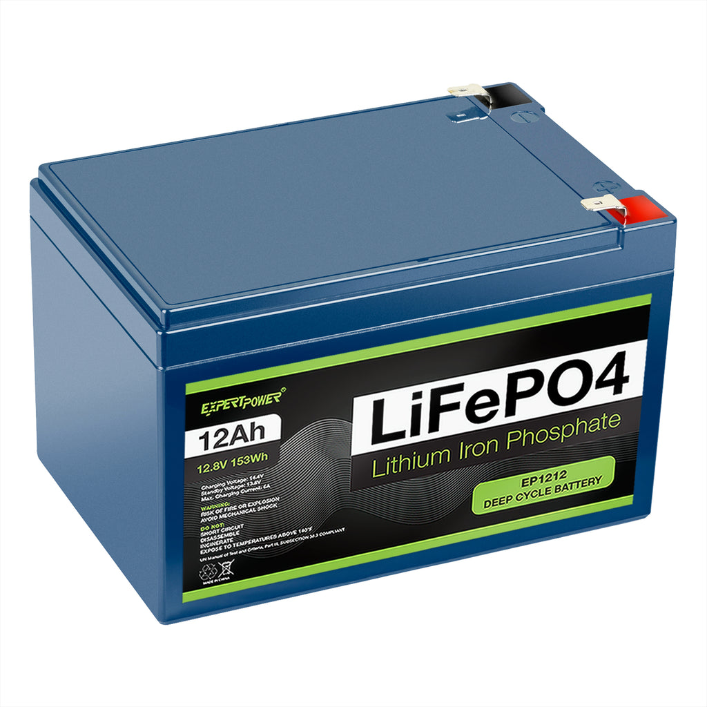 12V 12Ah Battery, 12V Lithium Battery, Deep Cycle 12V Rechargeable LiFePO4  Battery, Built-in BMS, Offer 4000 Cycles Life, for Power Wheels, Small UPS